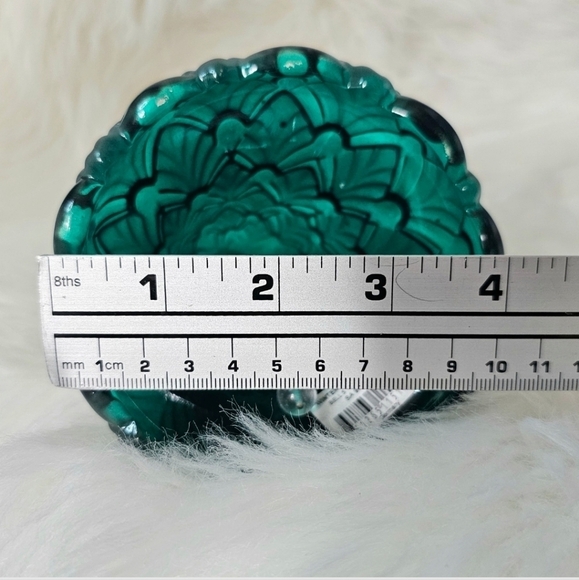 Cute Mikasa Winter Dreams Frosted Green Crystal Glass Christmas Tree Bell 5.5" - Picture 6 of 8